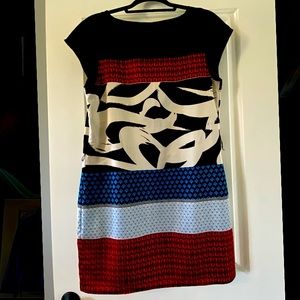 Express Black and Red Patterned Mini Dress